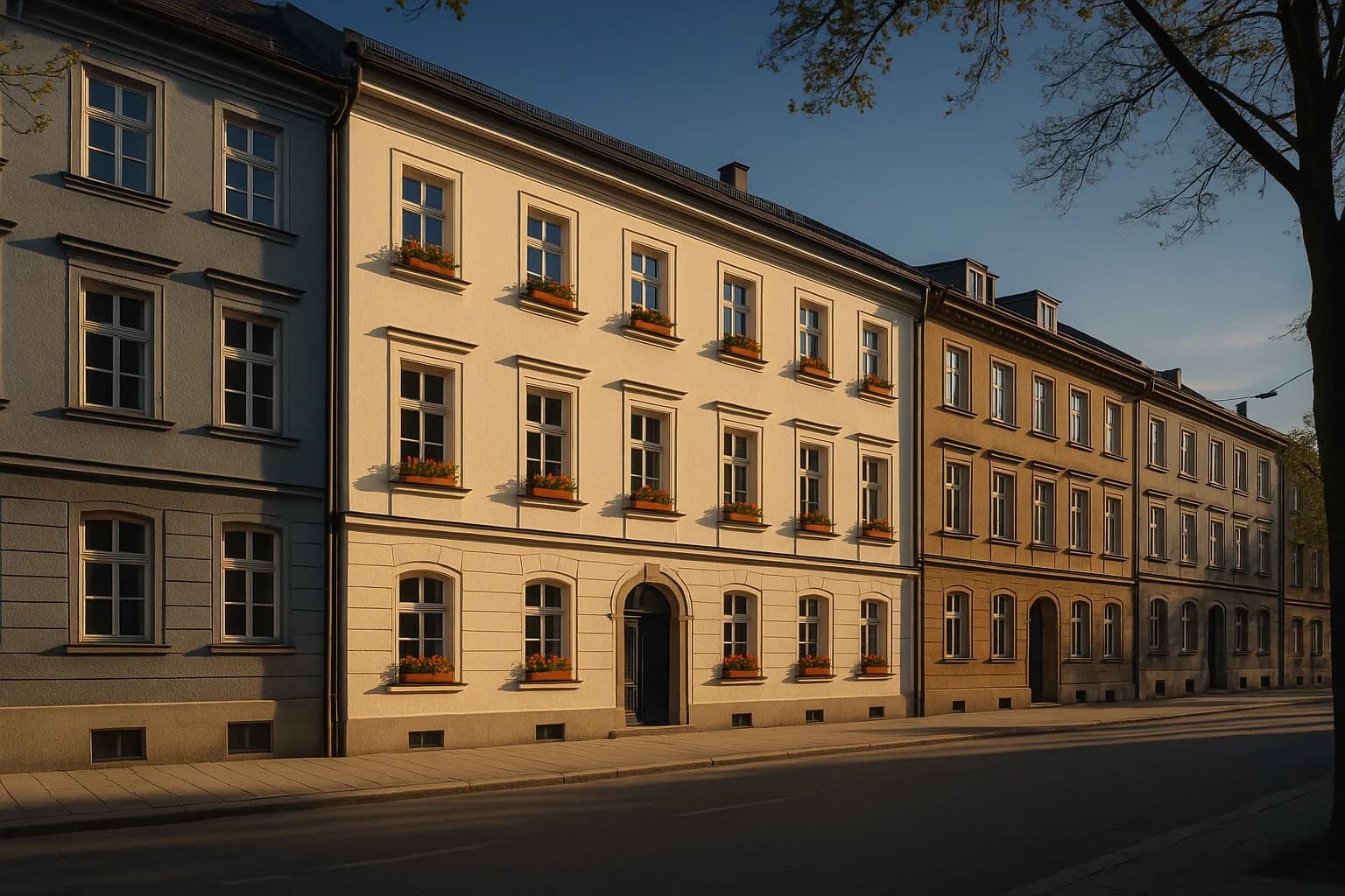 Münchner Altbau nebeneinander